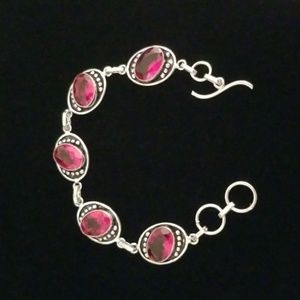 Simulated Garnet Toggle Bracelet